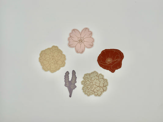 Flower Stickers - 5 Pack